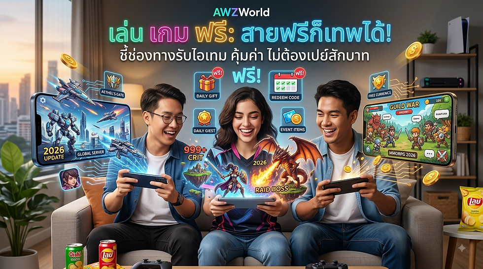 AWZWorld เล่น เกม ฟรี: สายฟรีก็เทพได้! ชี้ช่องทางรับไอเทม คุ้มค่า ไม่ต้องเปย์สักบาท