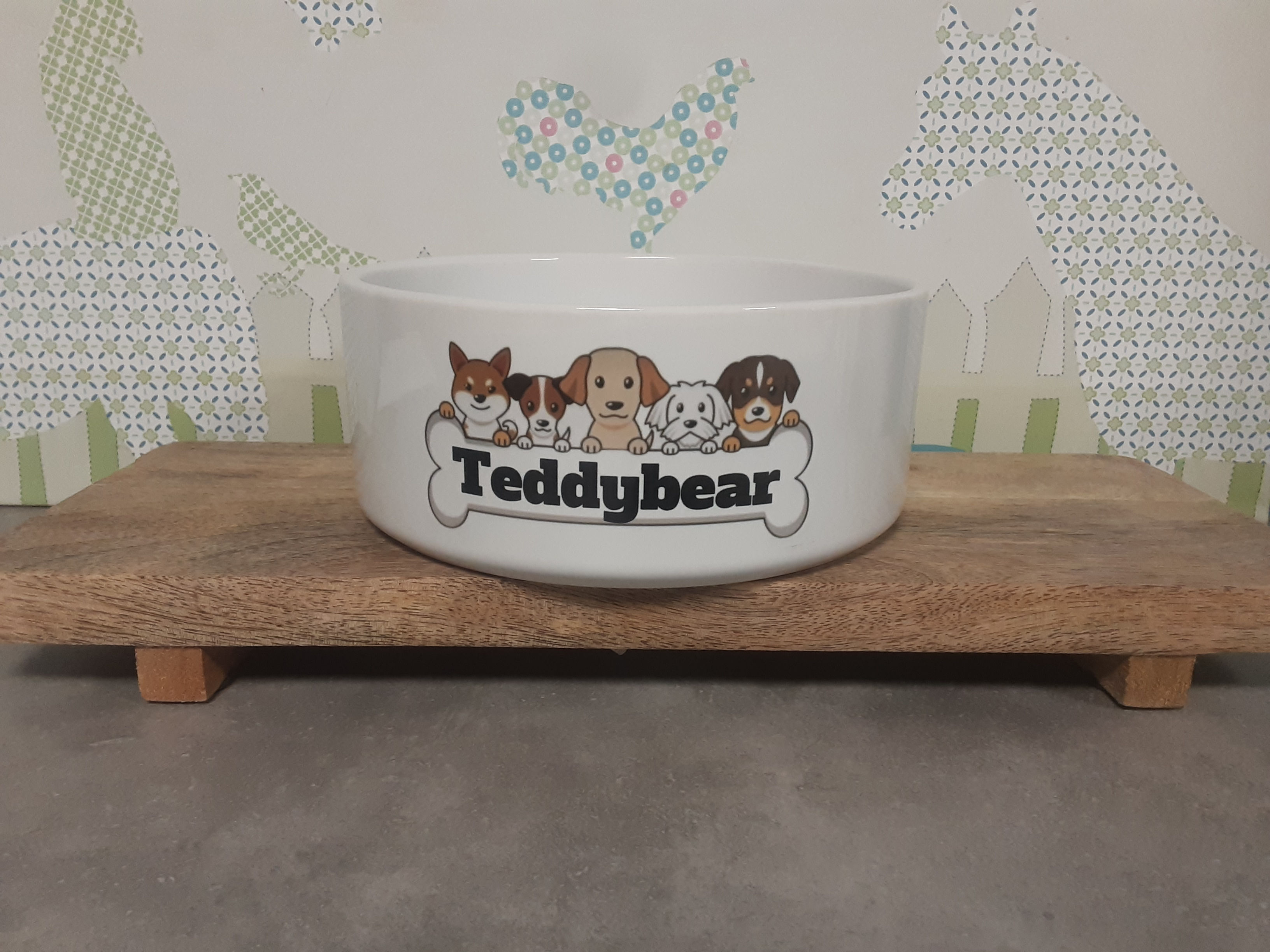 Grosse gamelle chien en céramique 1100 ml à personnaliser 