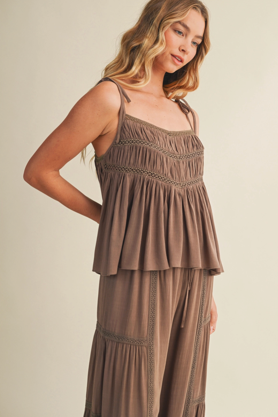 Thumbnail: Ruffle Strap Bow Tank Top