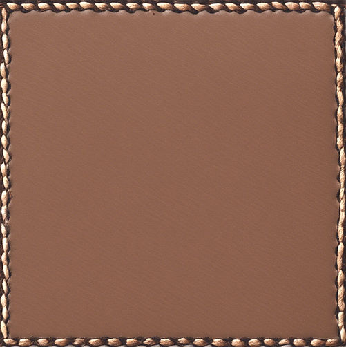 patch plain brown leather with stitching