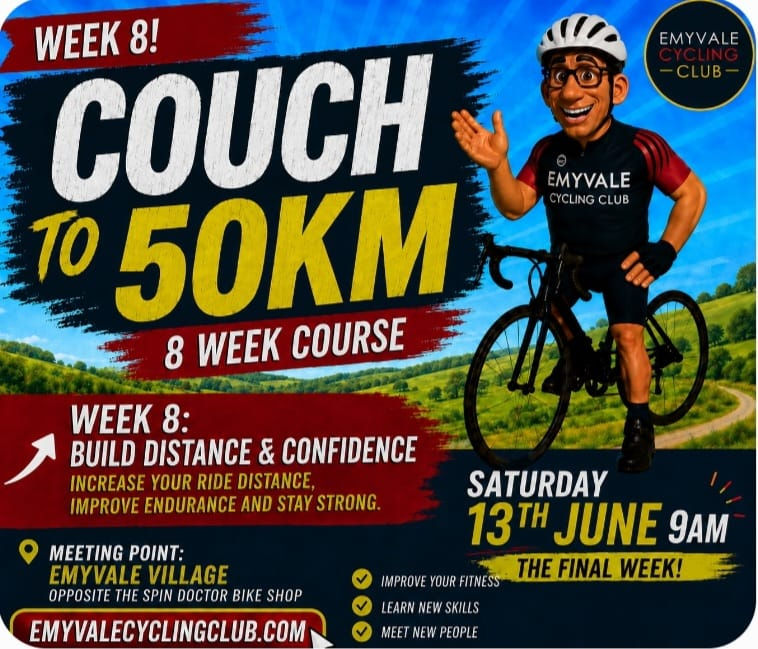 Emyvale Cycling Club are delighted to run our annual Couch to 50km course, an 8-week duration course