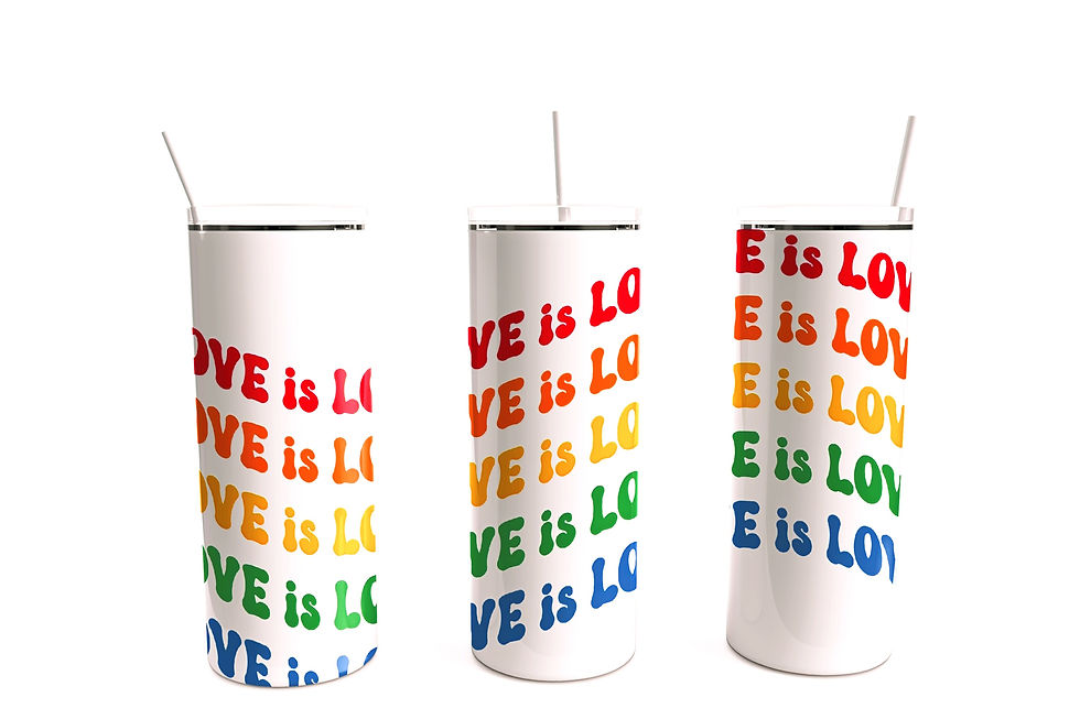 20 oz Tumbler Rainbow Love is Love Wave