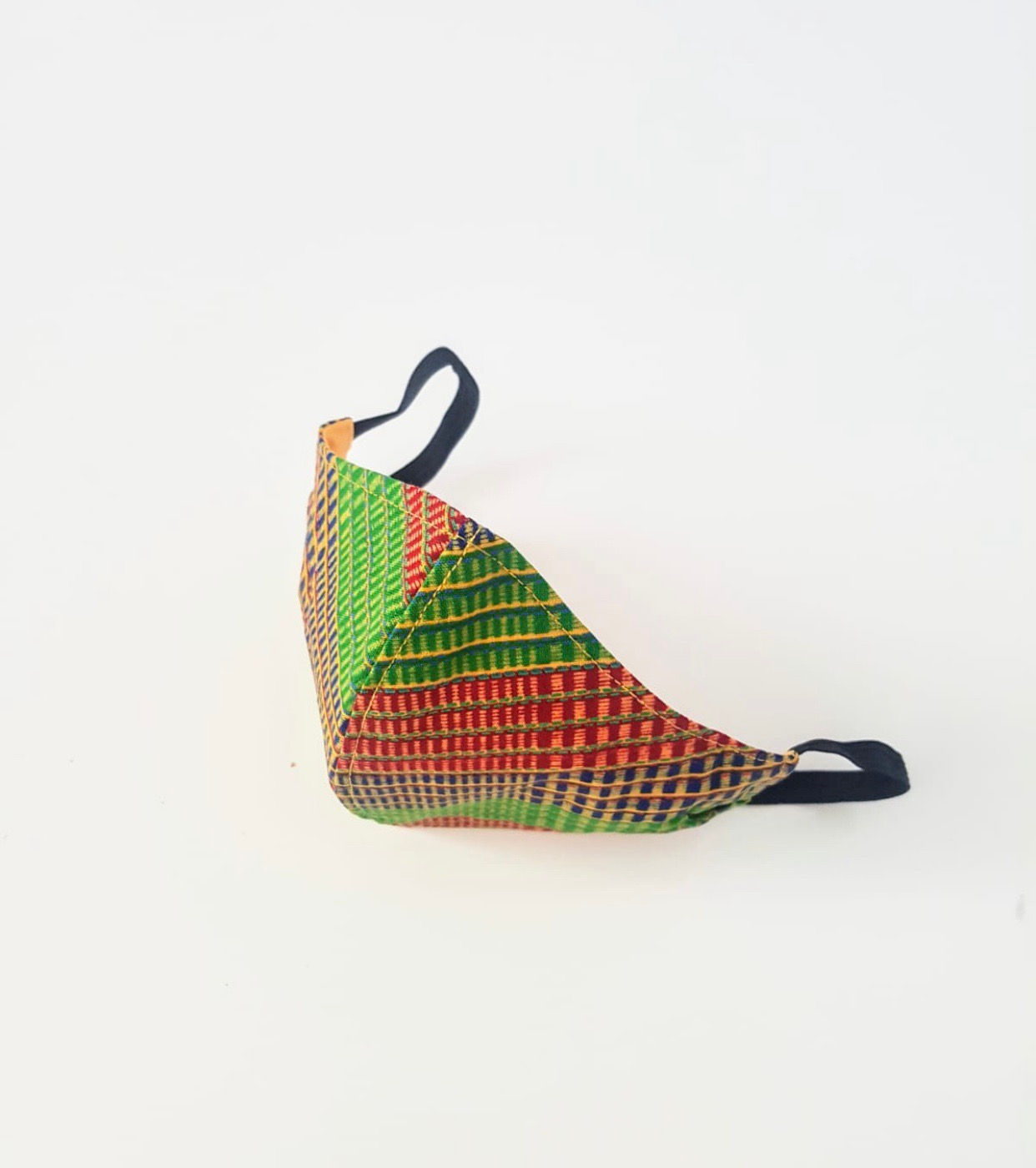 Green and Red mix face mask with elastic ear loop