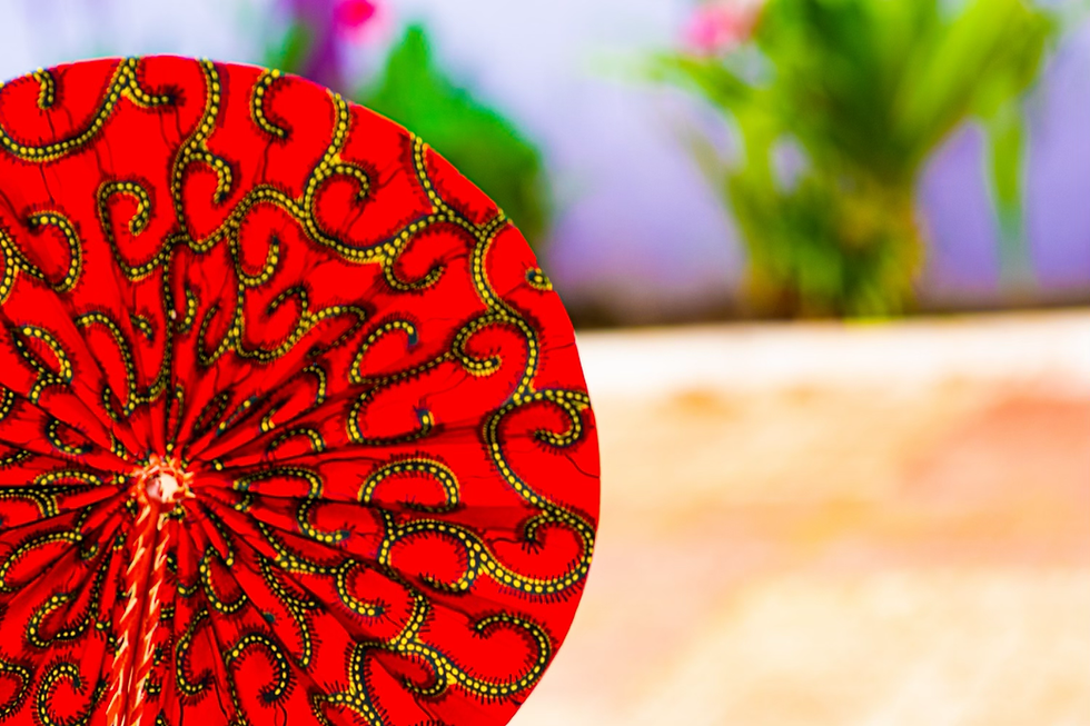 Thumbnail: Limited edition “Uche” Kente Print Fan