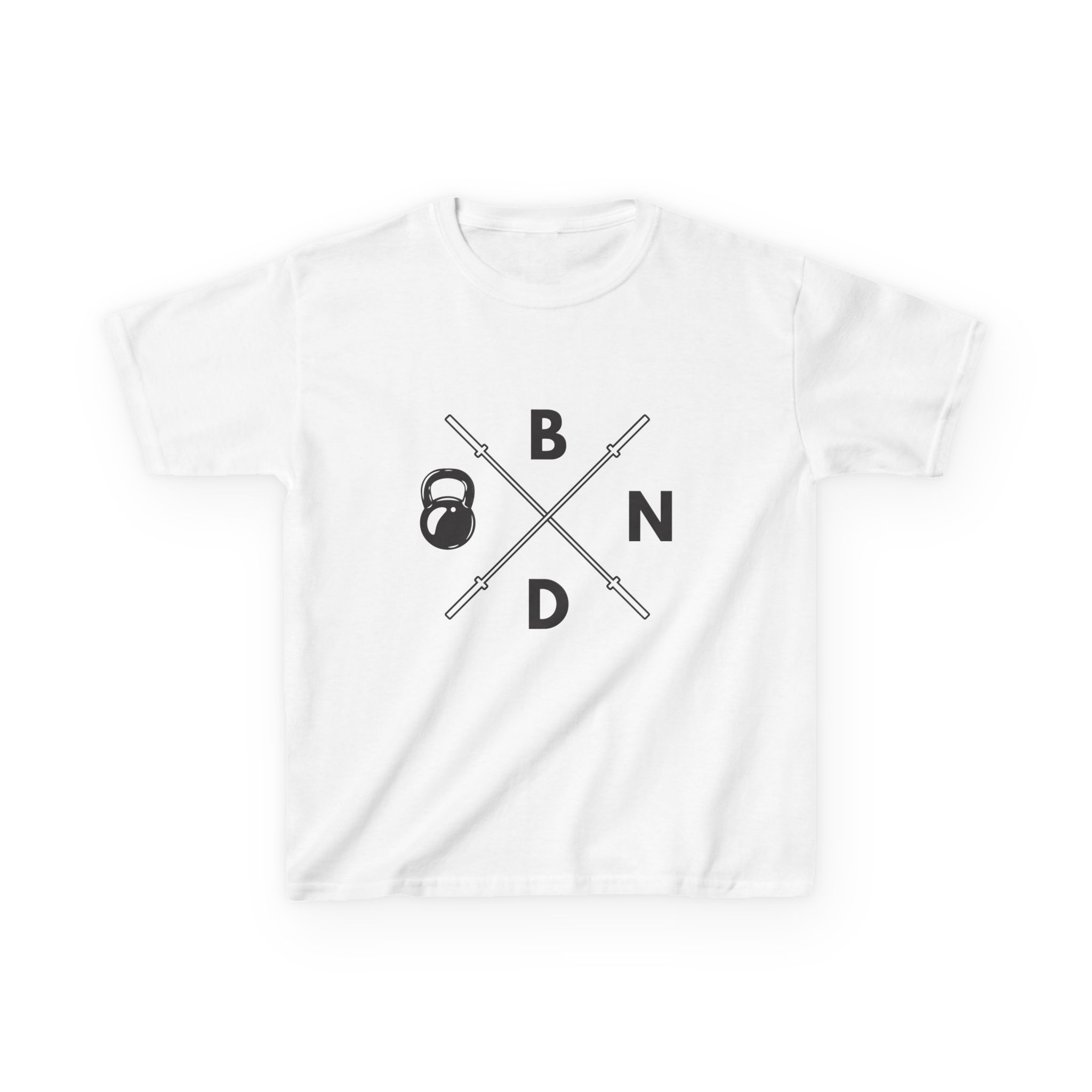 Kids 'BOND' T‑Shirt —Barbell & Kettlebell Accent