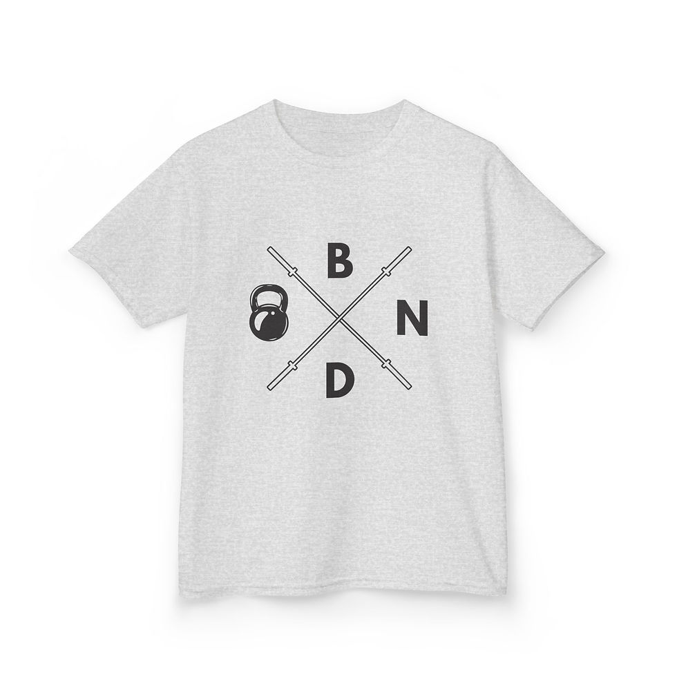 Thumbnail: Kids 'BOND' T‑Shirt —Barbell & Kettlebell Accent