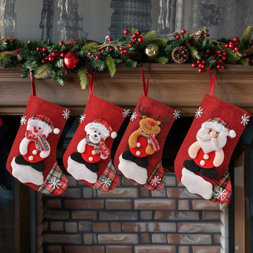 Festive Christmas socks and stockings gift hangings set
