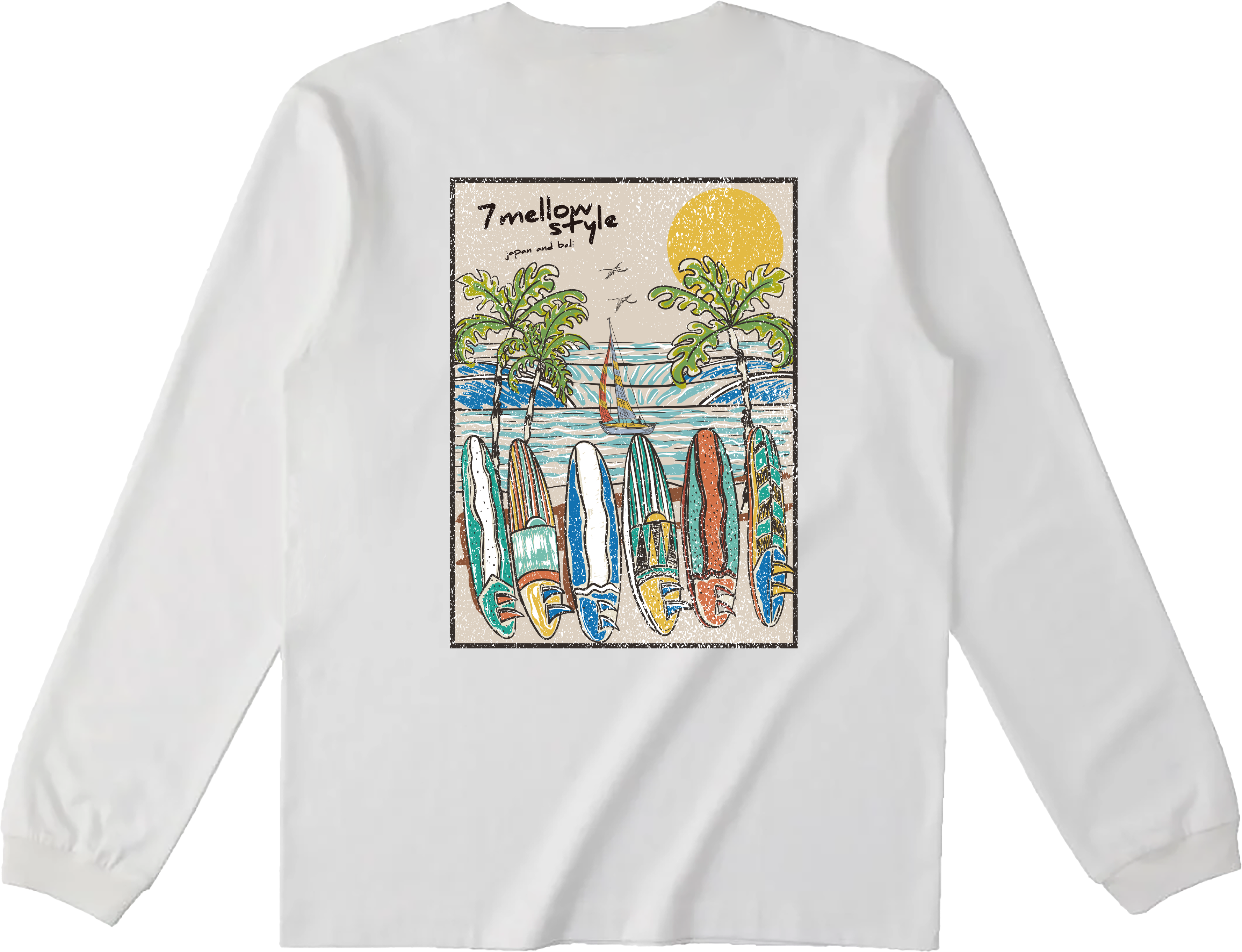 Beach Vibe Long Sleeve T-shirt ビーチバイブロングスリーブTシャツ/ナチュラル