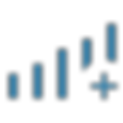 Progressing bar graph with plus.