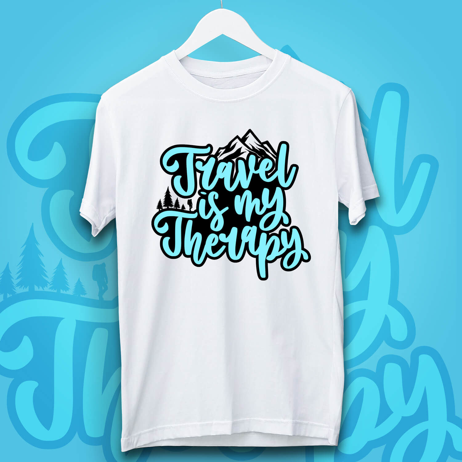 Travel is my therapy printed travel t-shirt.