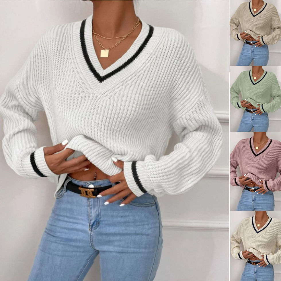 Women Sweaters Long Sleeve V Neck