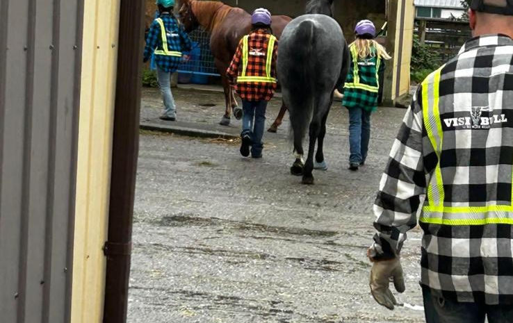 local family wearing visibull on the farm
