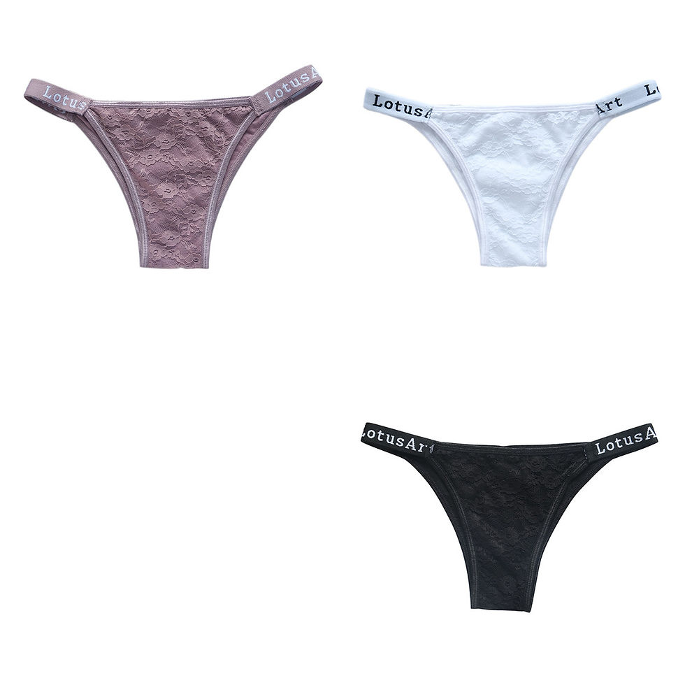 Thumbnail: 3PCS/Set Women Lace Lotus Panties