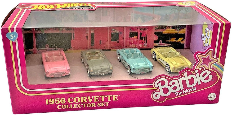 Hot Wheels Barbie 1956 Corvette Collector Set (Barbie The Movie) - 4 pack