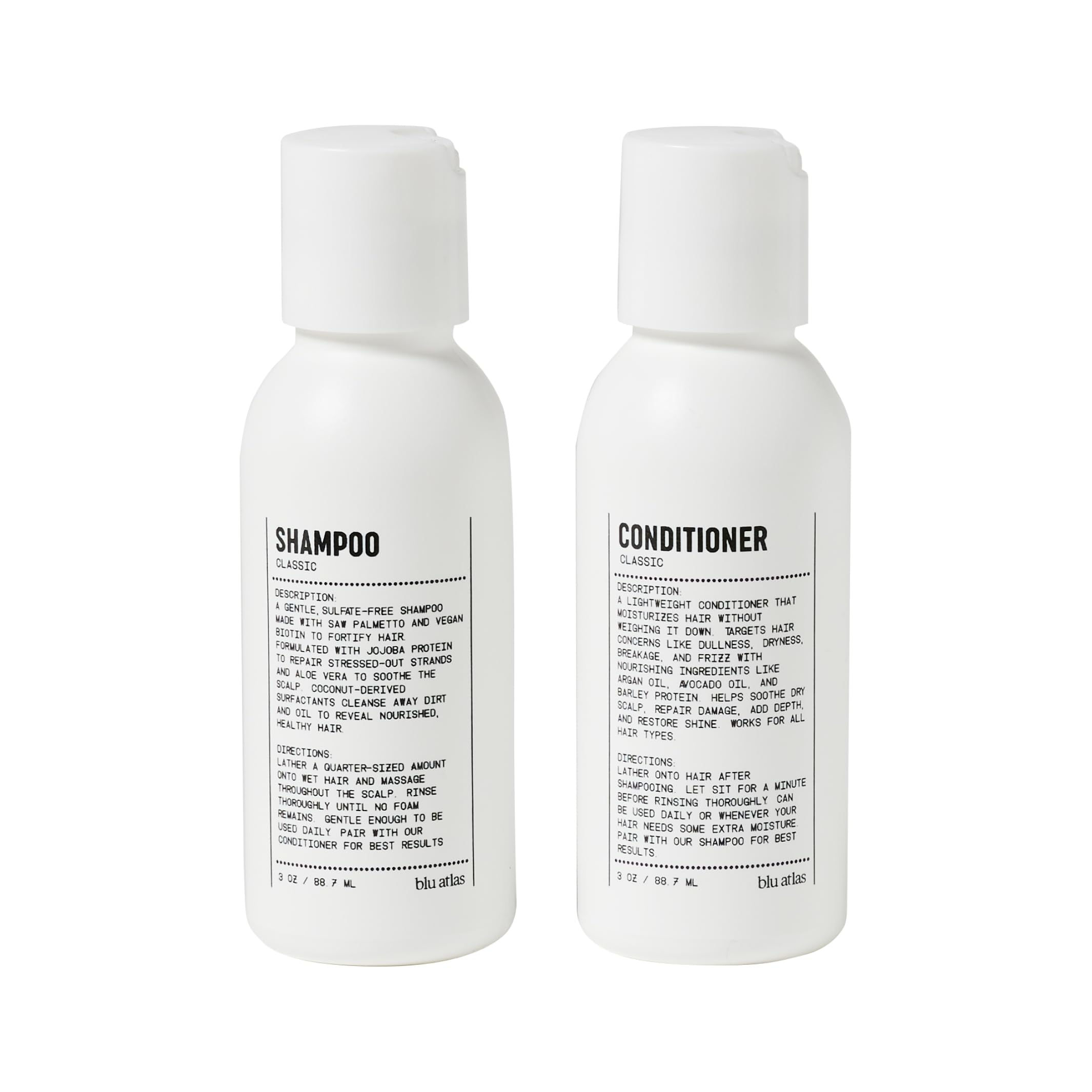 Blu Atlas Travel Size Shampoo and Conditioner for Men and Women- On the Go Bests
