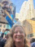 Author with a Smokey the Bear Balloon in background