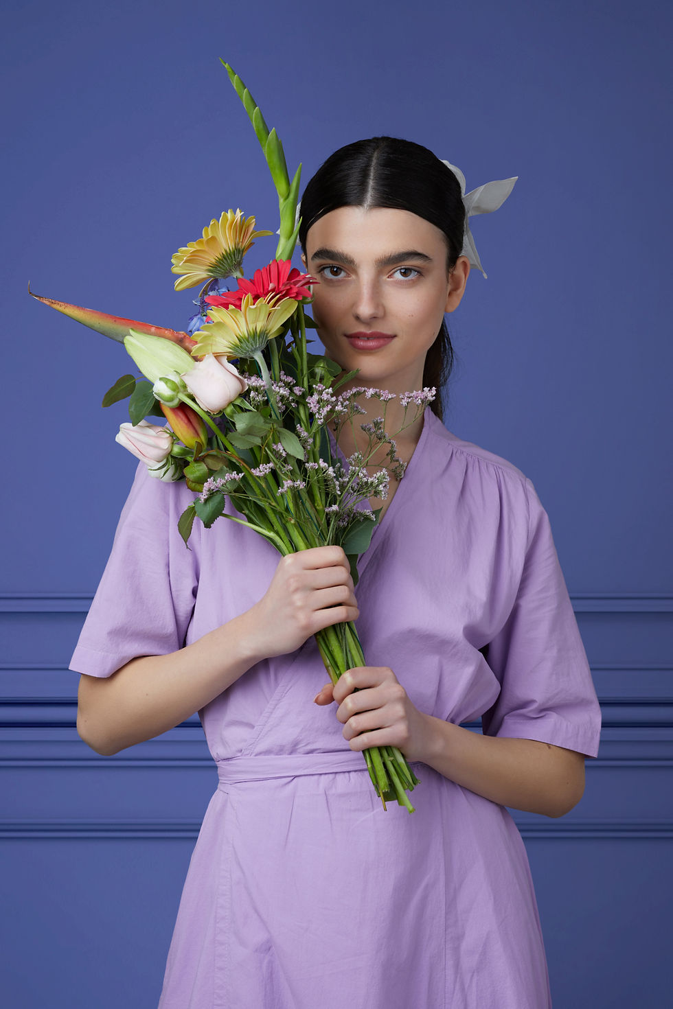 Woman Holding Flowers