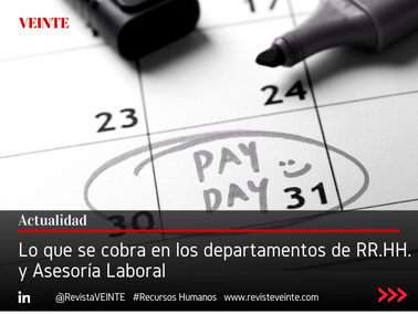 Lo que se cobra en los departamentos de RR.HH.