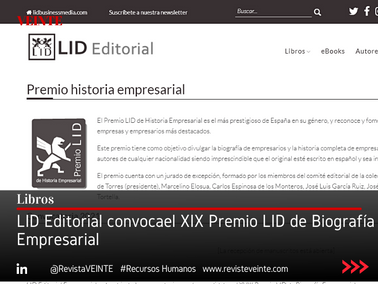 LID Editorial convocael XIX Premio LID de Biografía Empresarial
