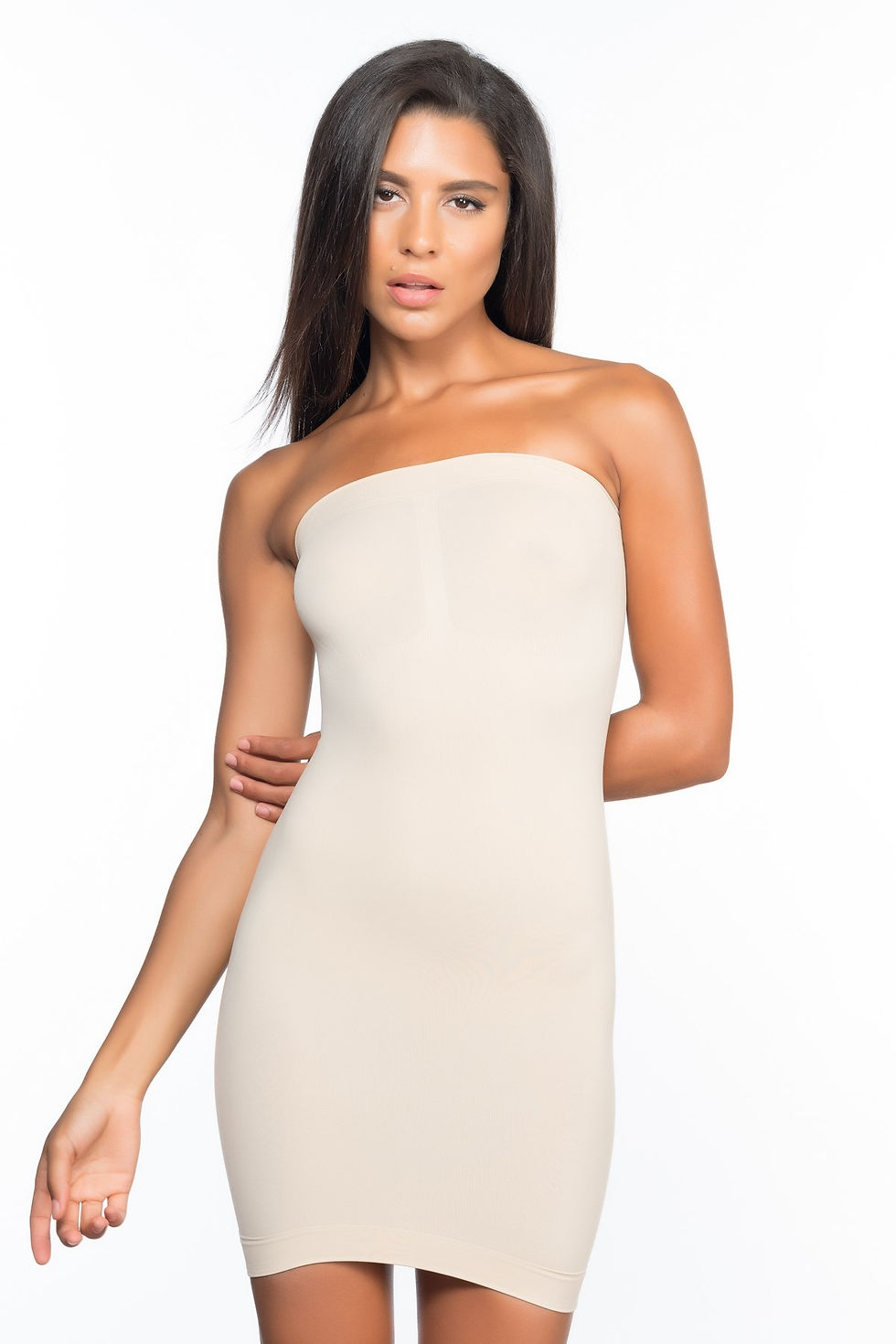 Thumbnail: 5065 - Seamless Strapless One Piece Body Shaping Tummy Control Under Dress Slip