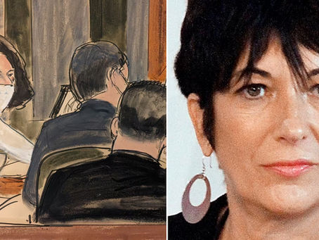 Ghislaine Maxwell drawing side-by-side with photograph
