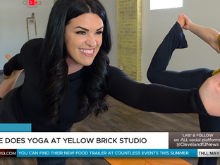 NIKKIE BROWN IN YOGA POSE ON CLEVELAND 13 NEWS SEGMENT
