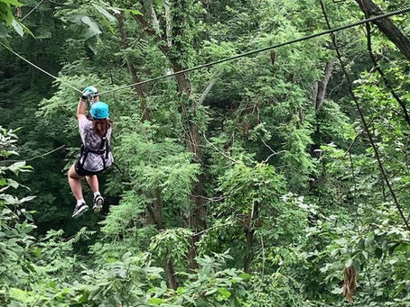 Cleveland 13's Jayda Marie ziplining in Oberlin, Ohio