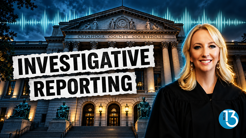 Judge Colleen Ann Reali in front of the Cuyahoga County Courthouse