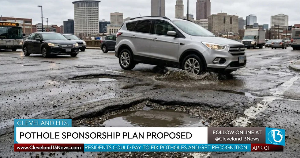 Cleveland Explores 'Sponsor a Pothole' Program to Let Residents and Businesses Fund Road Repairs