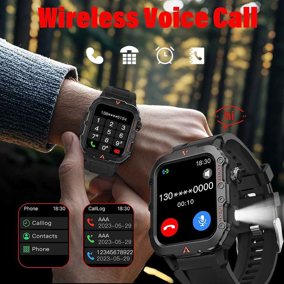 Thumbnail: G.L Wear New Smartwatch for Outdoor Sports with LED Light Bluetooth Calling Acti