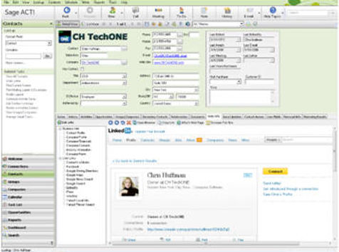 Sage Act! contact card