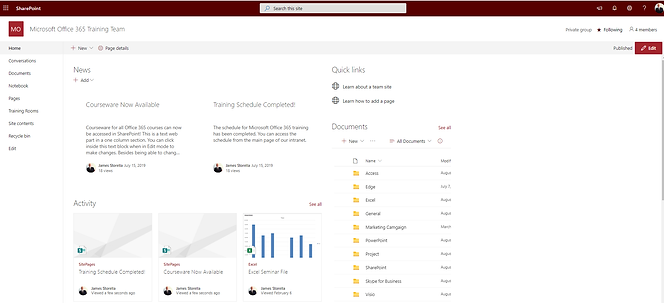 Microsoft SharePoint site