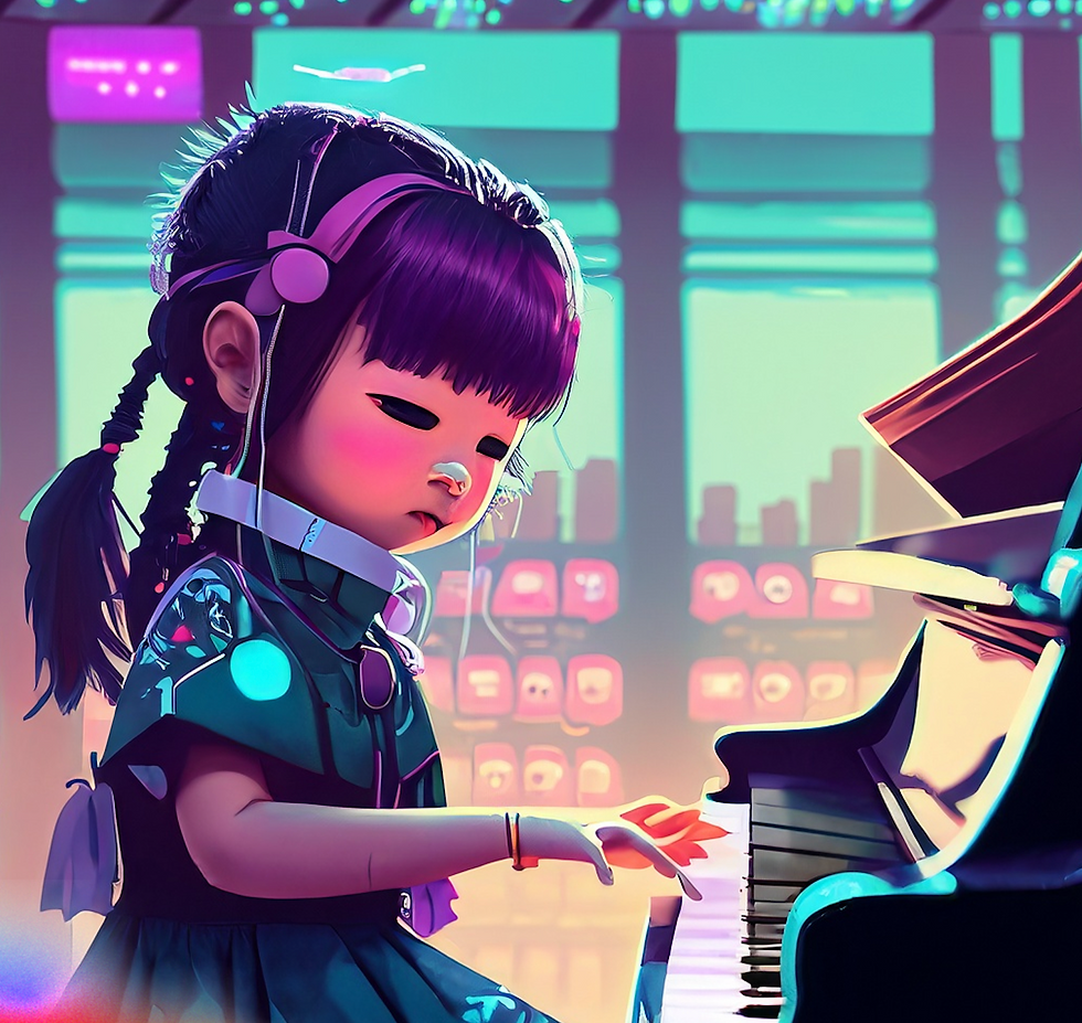 Girl play piano