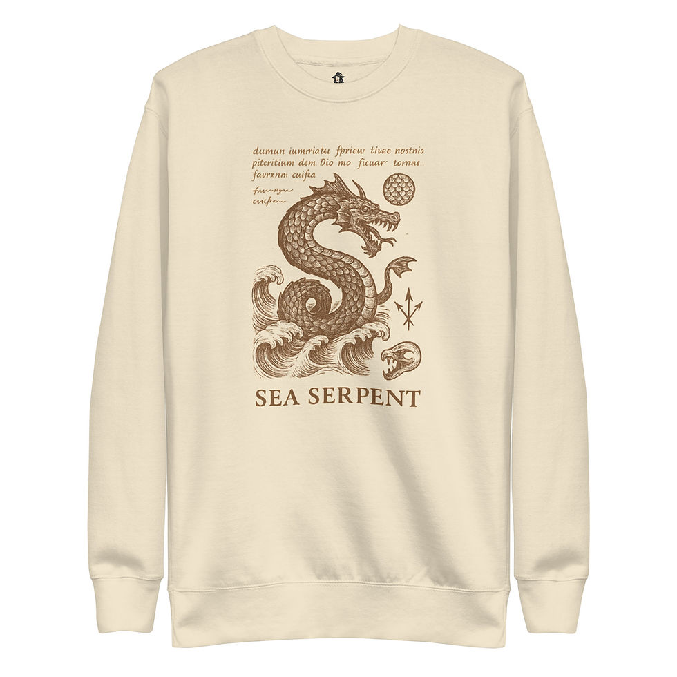 Thumbnail: Sea Serpent Premium Sweatshirt | Cosy Vintage Sea Monster Jumper - Rascality 13