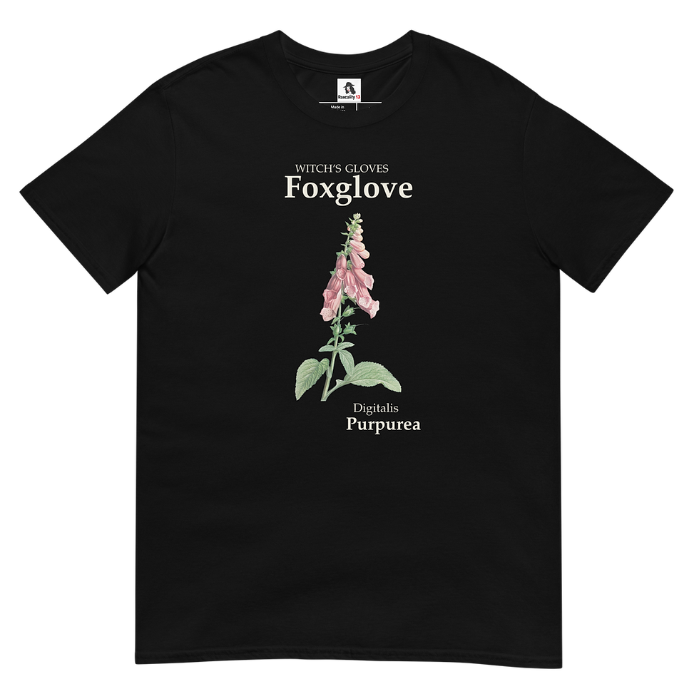 Thumbnail: Foxglove T-Shirt – Witch’s Gloves Herb Tee | Rascality 13 Poison Garden