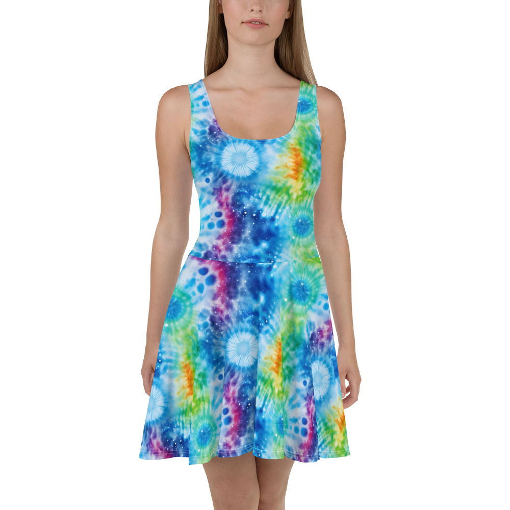 Starbust Blue Skater Dress