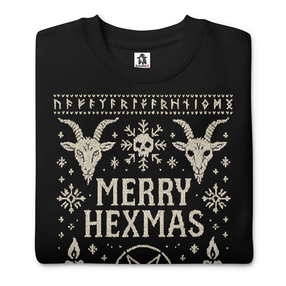 Witch Christmas Sweatshirt - Goth Holiday Sweater - "Merry Hexmas"| Rascality 13