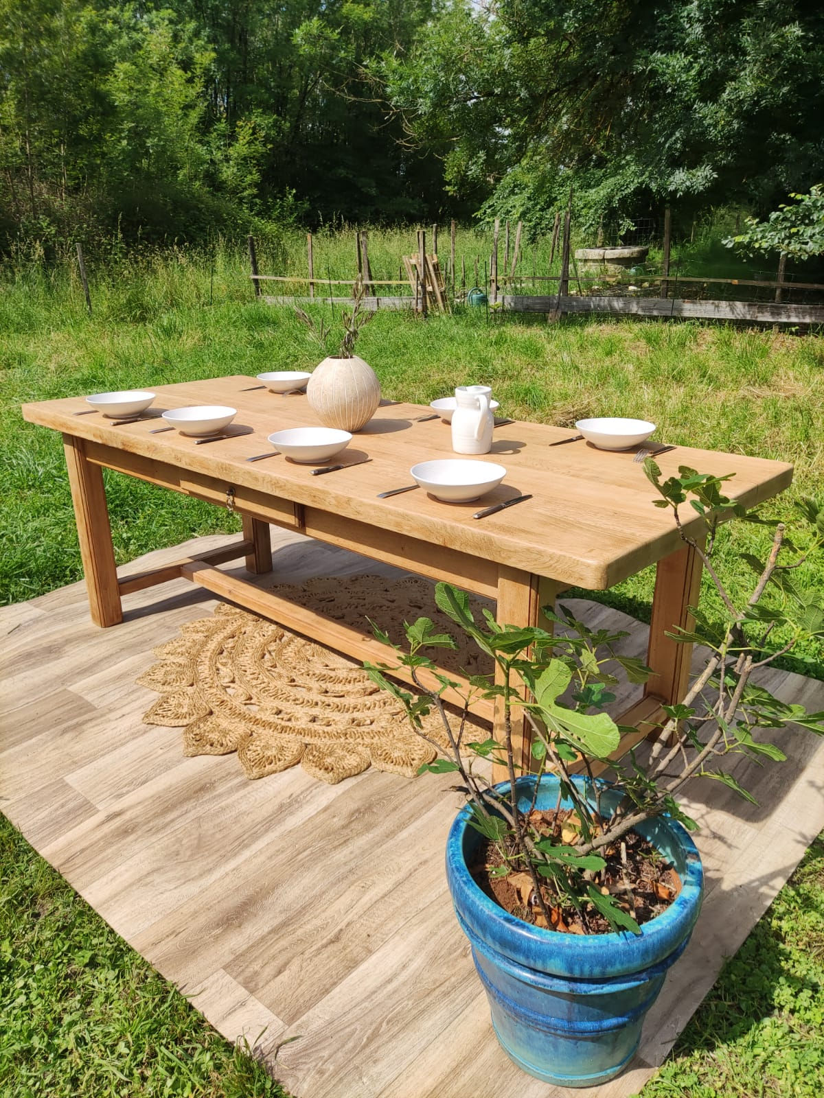 Table de ferme en chêne