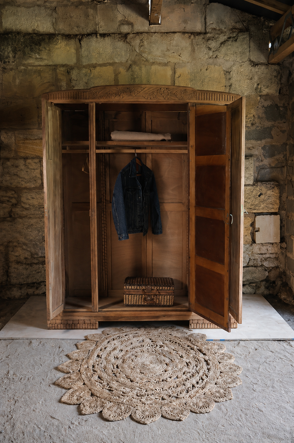 Miniature : Armoire art déco en noyer - démontable