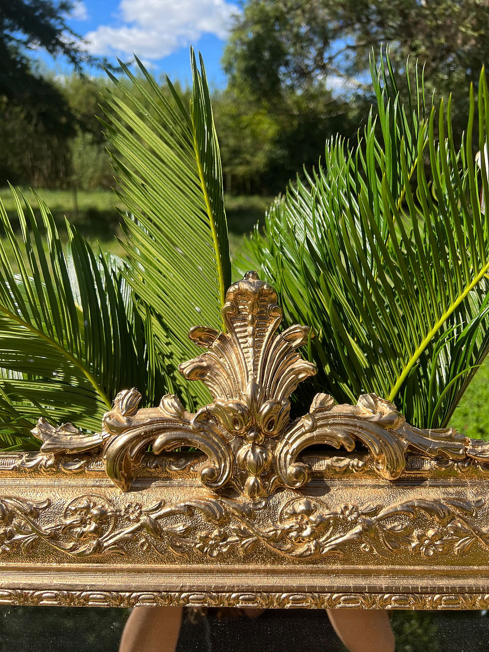 Miniature : Miroir ancien carré doré