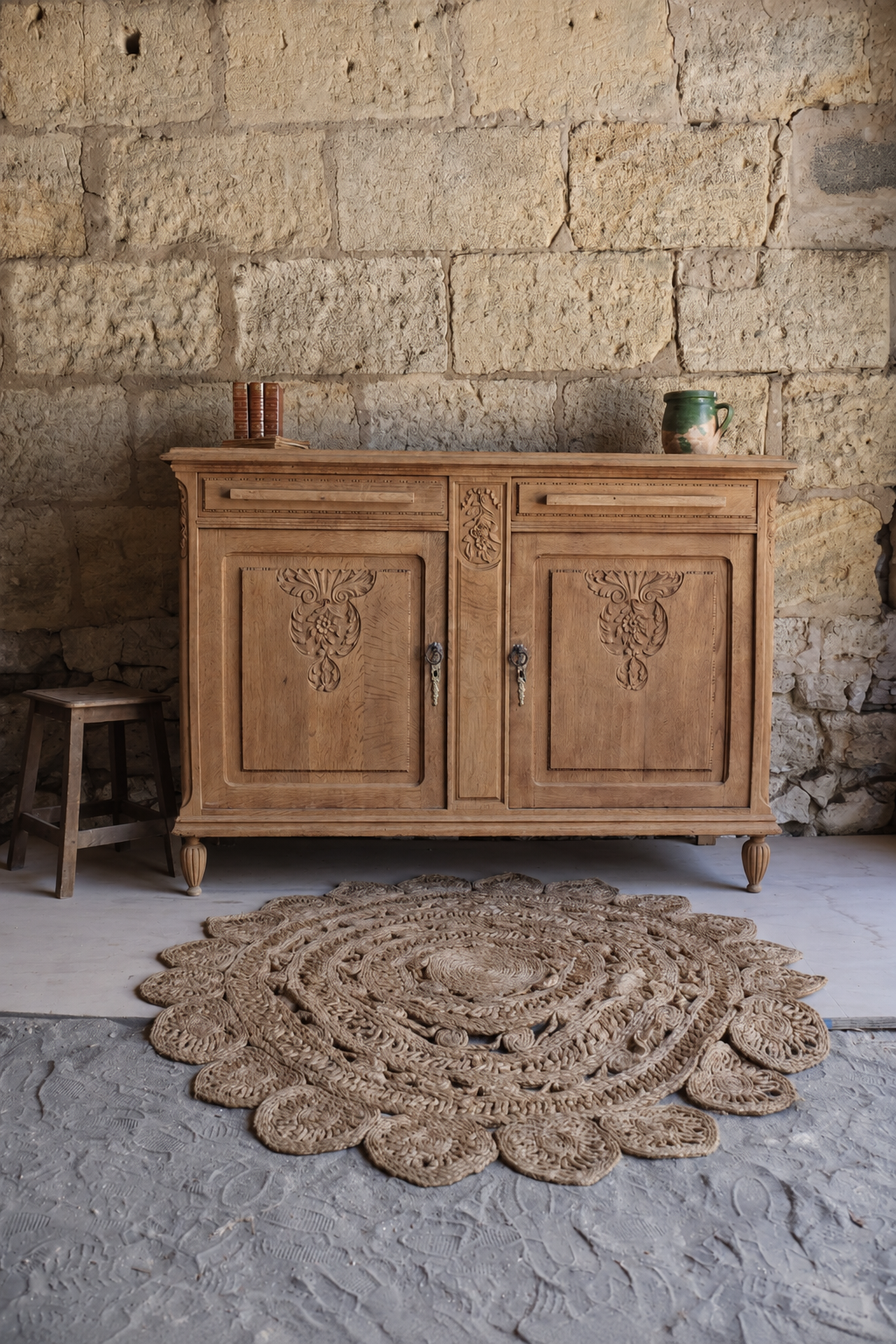Buffet Art déco en chêne sculpté – Années 1920-1930