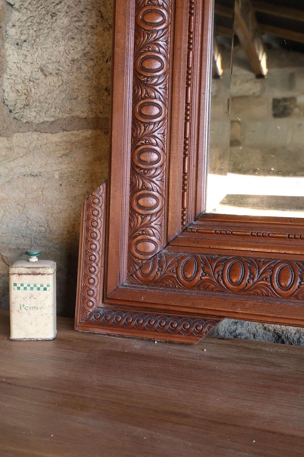 Miniature : Grand miroir en bois ancien