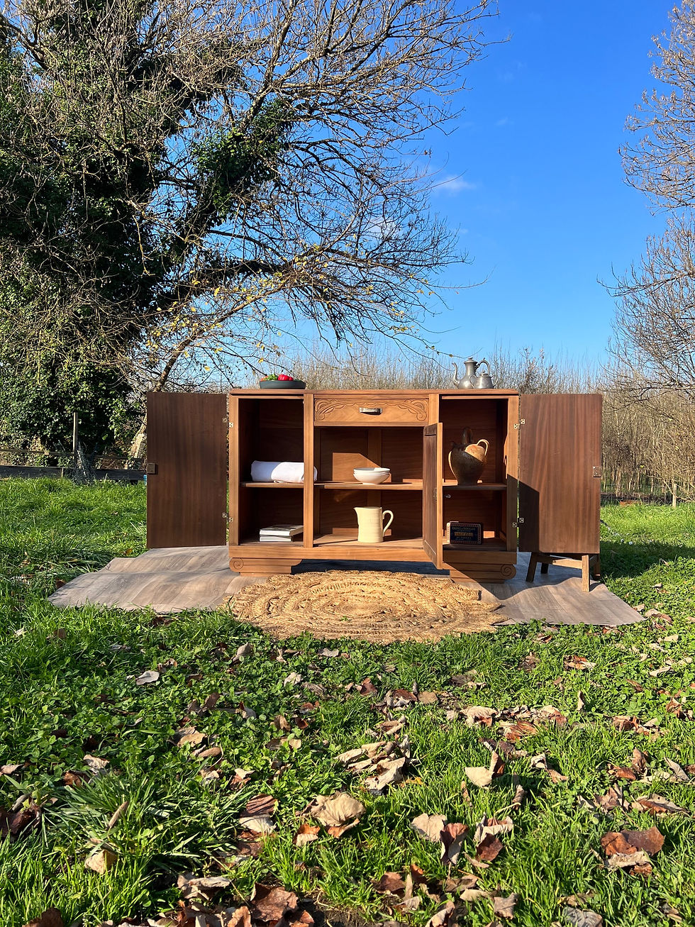 Miniature : Grand buffet art déco en bois clair