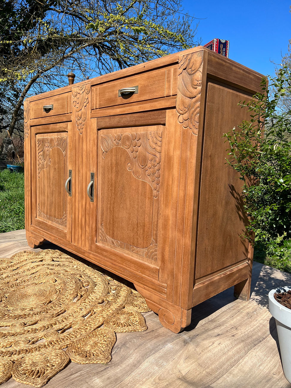 Miniature : Buffet art déco en bois exotique