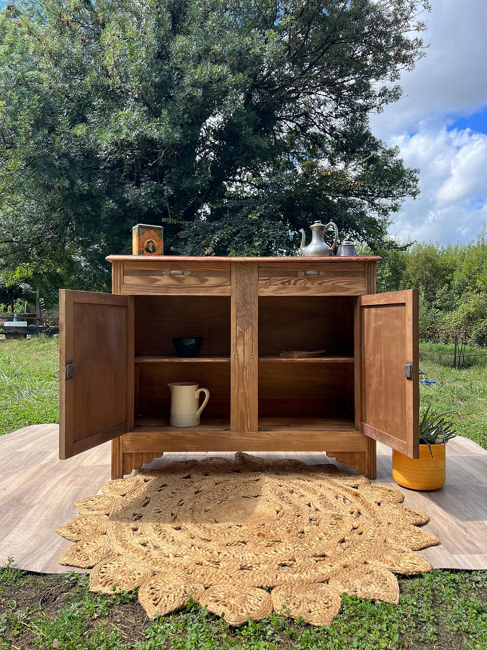 Miniature : Buffet art déco tiroirs fleuris