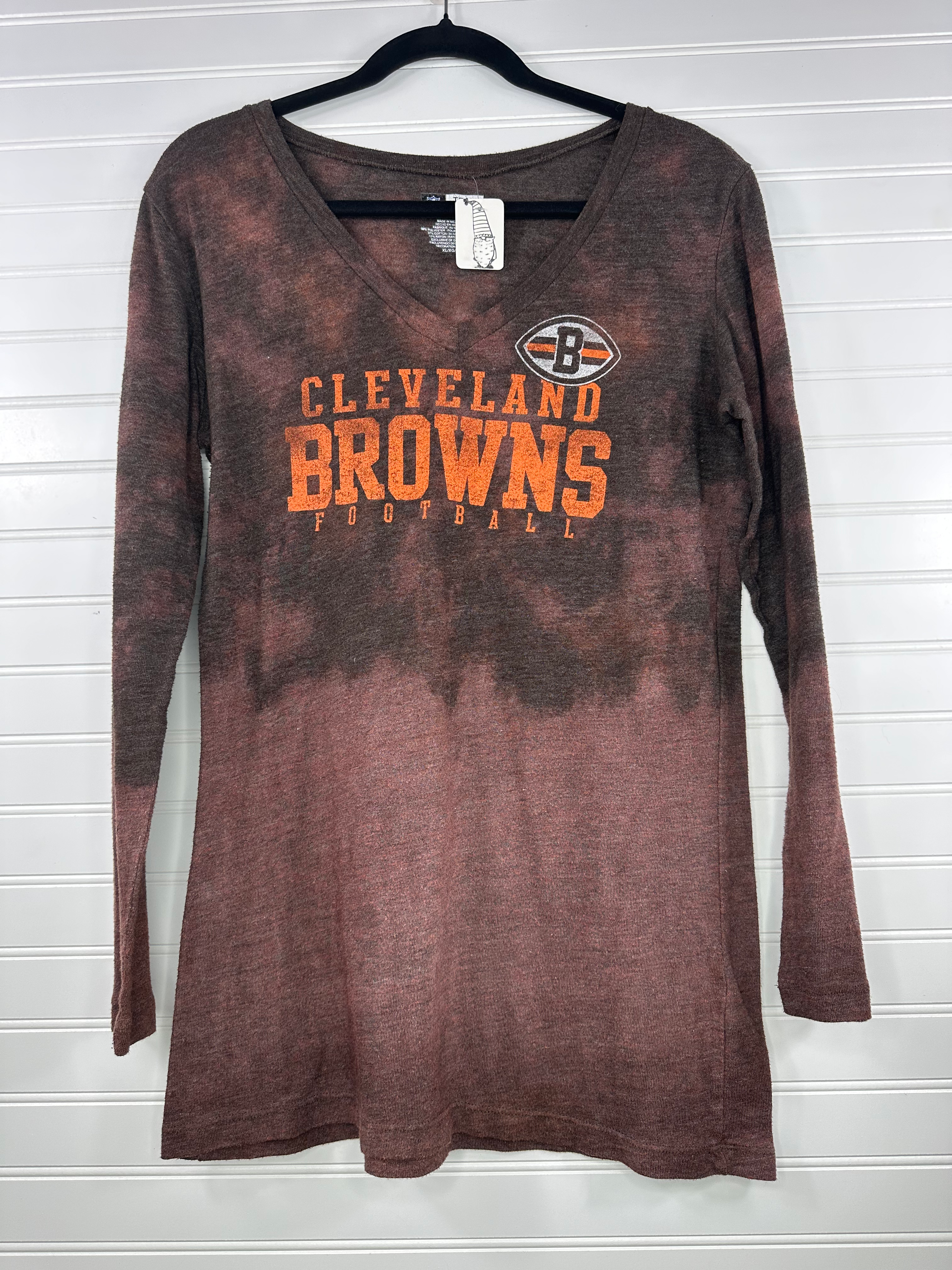 X-Large CLE Football Bleached Long Sleeve T-Shirt