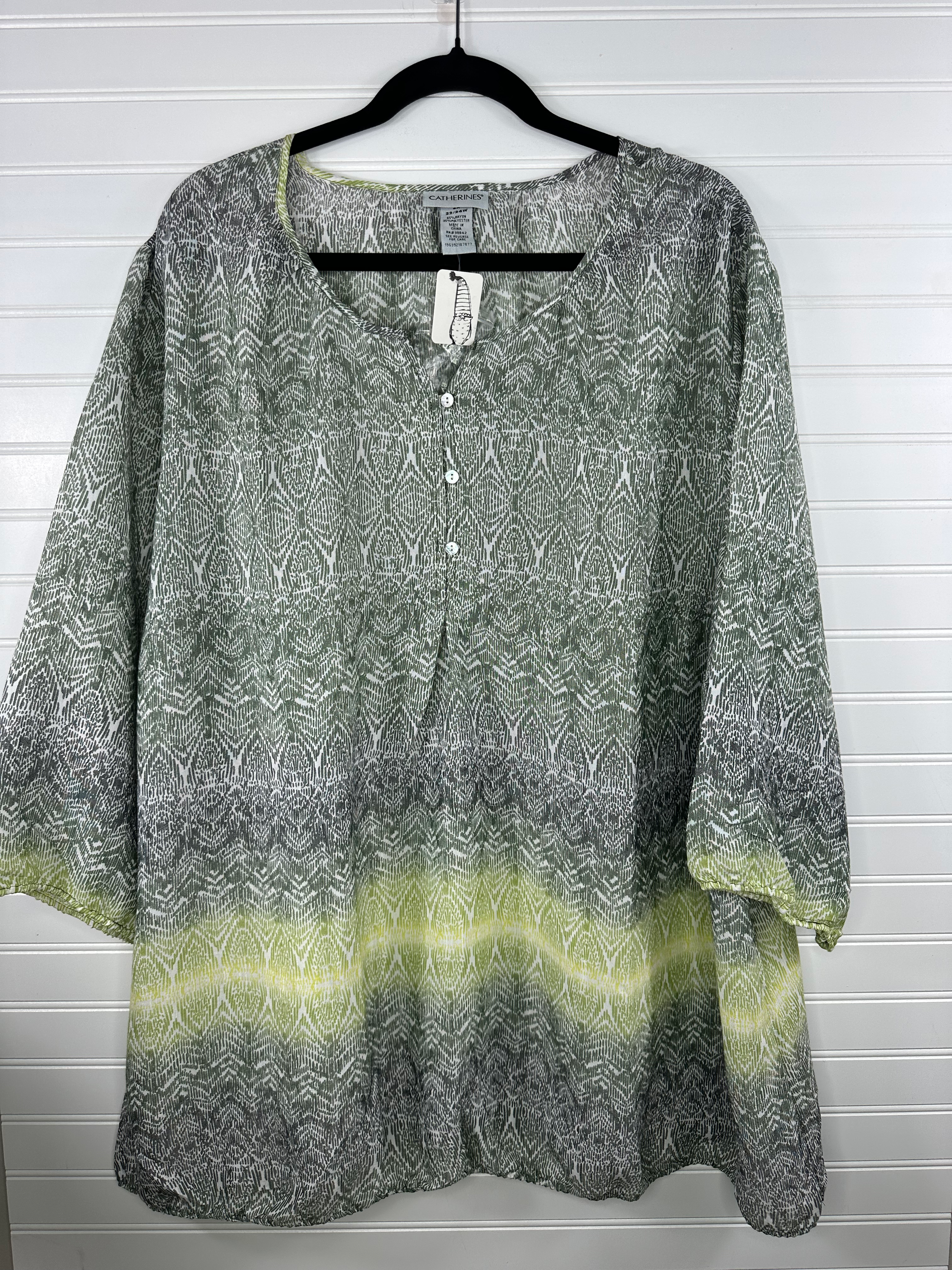 2X Flowy Print Blouse