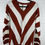 Thumbnail: Small V-neck Rust + White Chevron Print Sweater