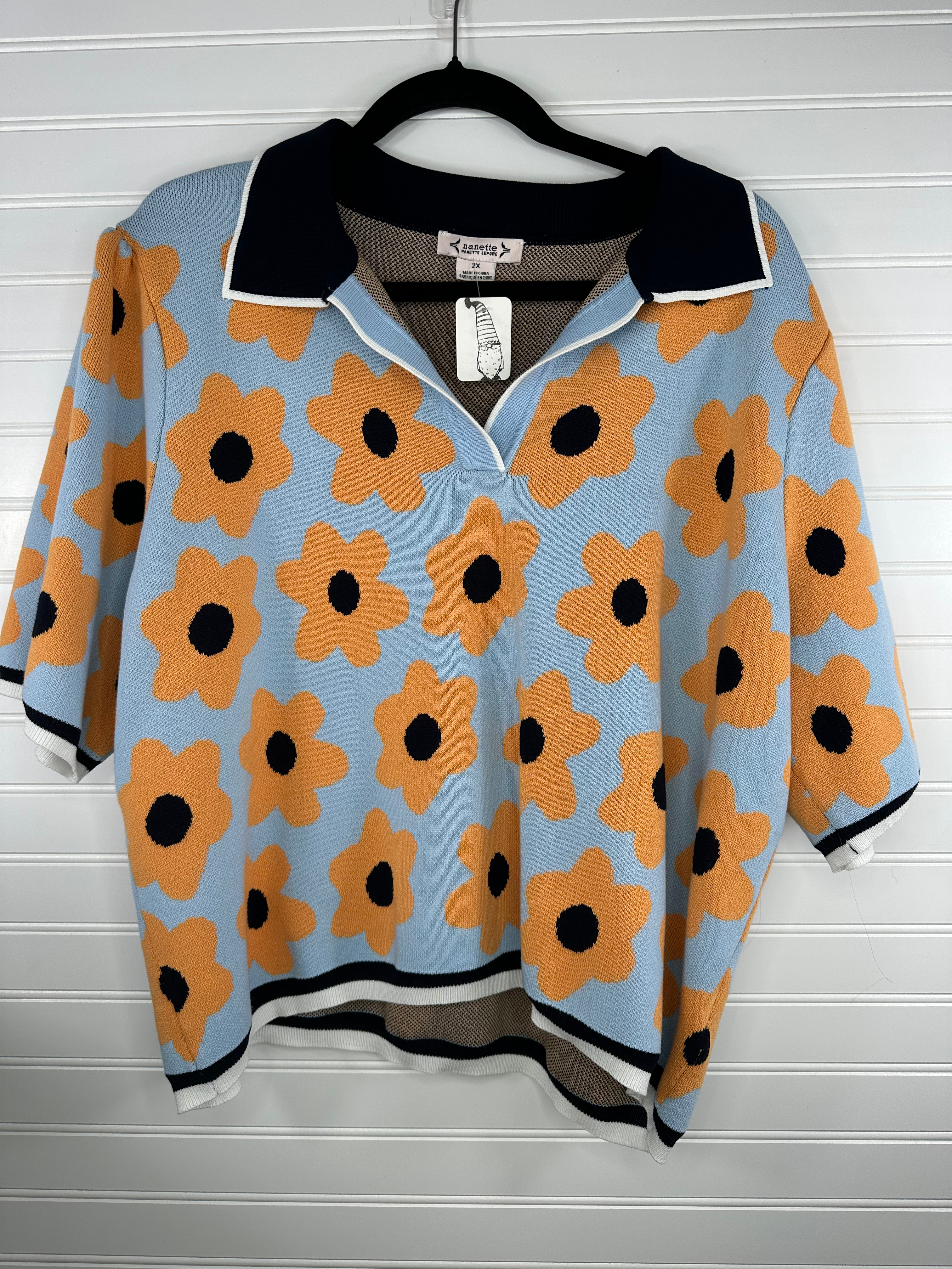2X Retro Flower Sweater