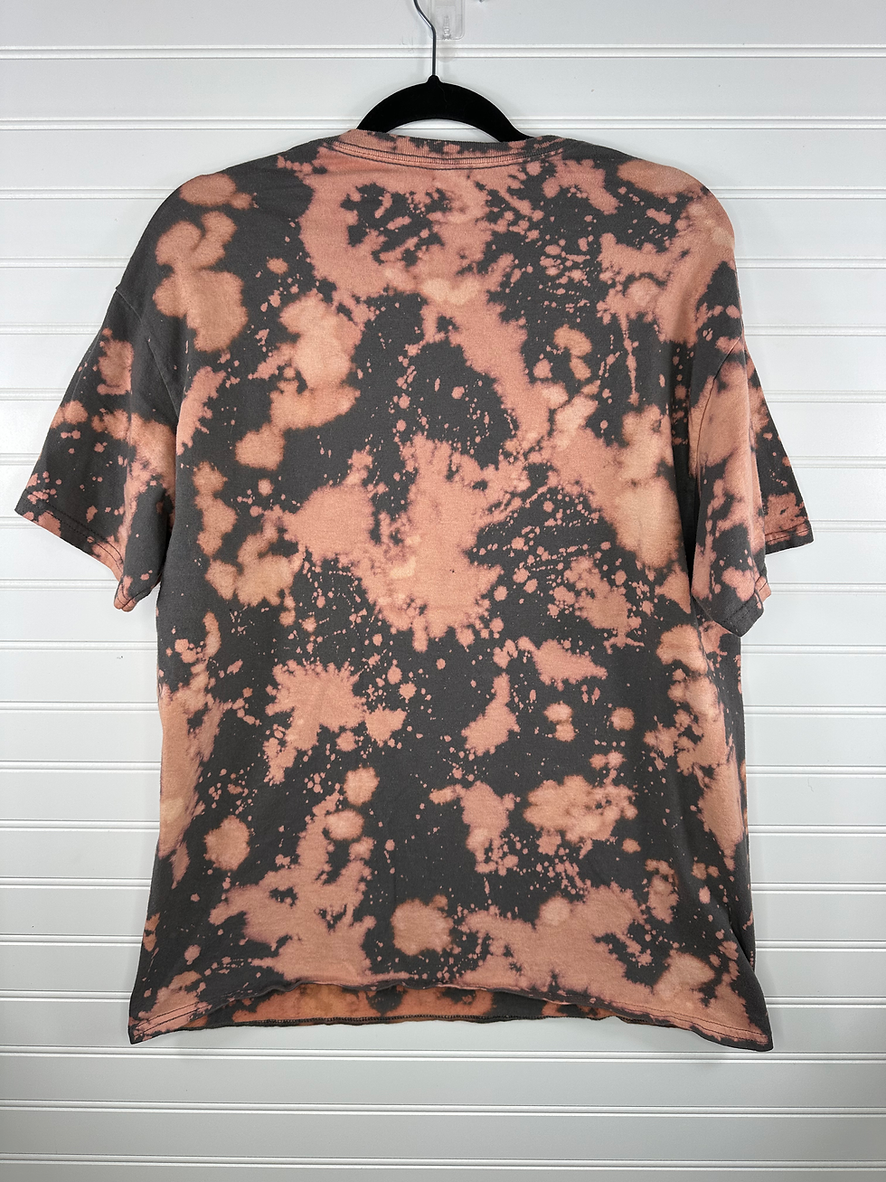 back of shirt, no graphic, just bleach splatter 